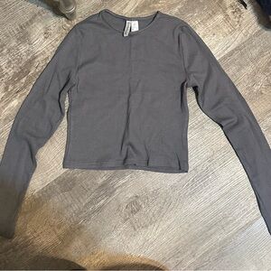Gray Long Sleeve Women's Top